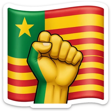 african american flag with a raised fist sticker