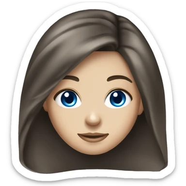 white highschool girl brunette  blue eyes sticker