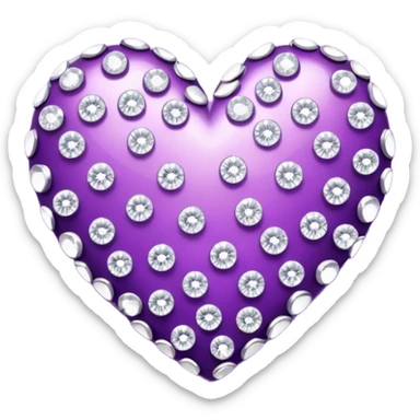 Heart purple with diamonds sticker