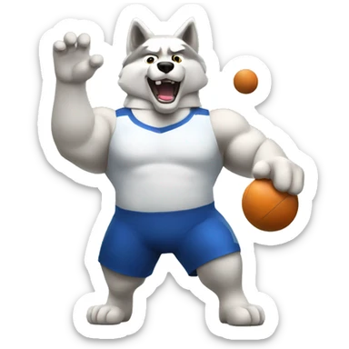 Big husky white guy throwing a shotput sticker