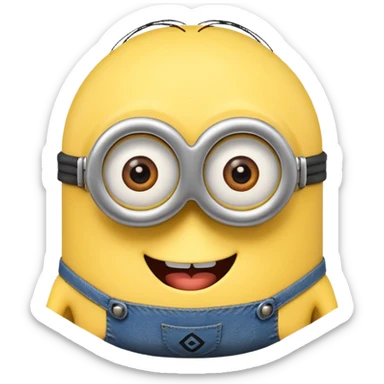 minion with one eye emoji, fun and bold sticker