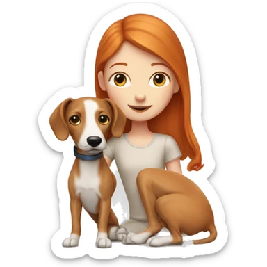 ginger girl with whippet sticker