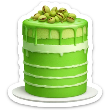 green cake with pistachio sticker