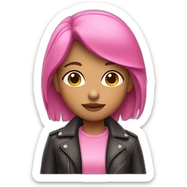 Girl in pink leather jacket sticker