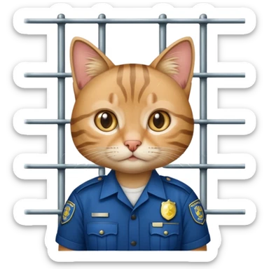  jail place with police cat sticker
