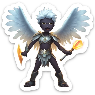 gemini angel vs demon epic battle sticker