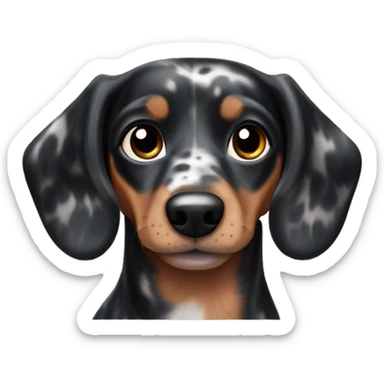 Black Merle mini dachshund  sticker