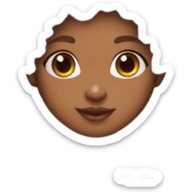 Cute brownskinned girl in a white kimono with cotton Candy colored hair sticker