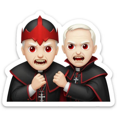 Pope fighting vampire  sticker