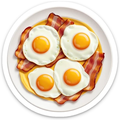 Bacon and eggs breakfast plate sticker