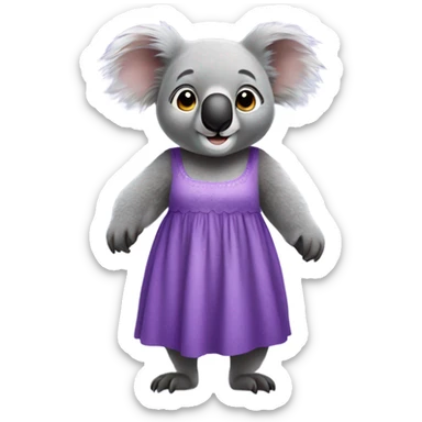 Koala wearing purple dress sticker