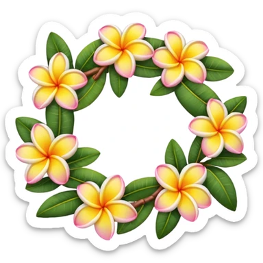 Plumeria lei sticker
