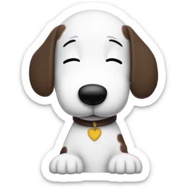 Snoopy with hearts  sticker