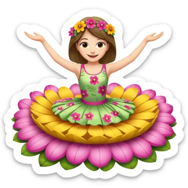 dancer on flower float sticker