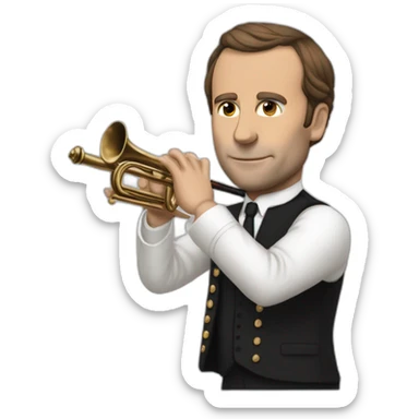 Macron qui joue de la flûte sticker
