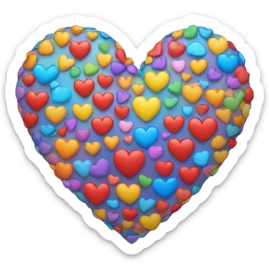 Multicolored heart sticker