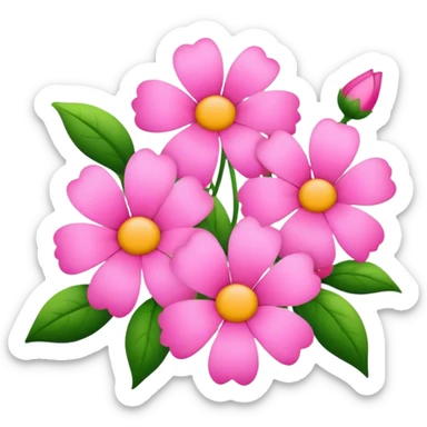 pink flowers sticker