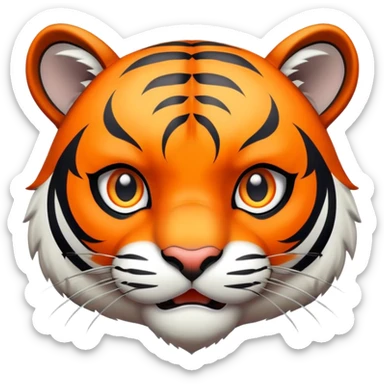 anime style tiger face with big expressive eyes for Twitch emote sticker
