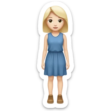 Create me an emoji of a full body white female in a casual dress. sticker