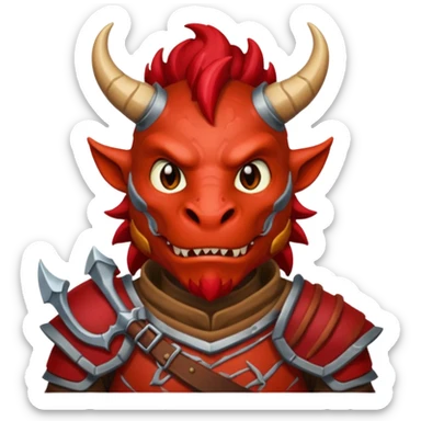 Male red dragonborn sticker