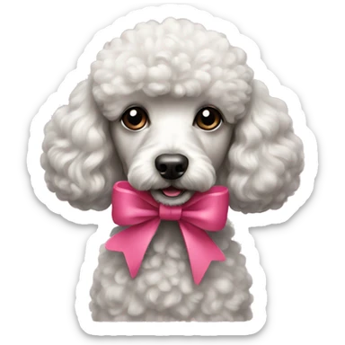 Poodle with bow sticker