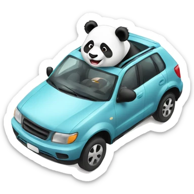 Panda in car sticker