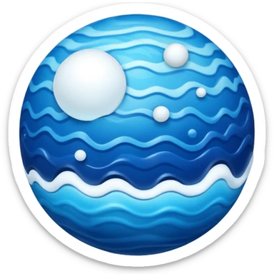 sphere globe planet, surface covered with gas and stream sticker