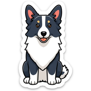 Border collie dog with only one black ear sticker