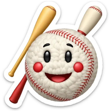 Make a wool with a smiley face and a baseball baton sticker