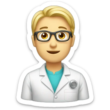 A lab researcher teaching sticker