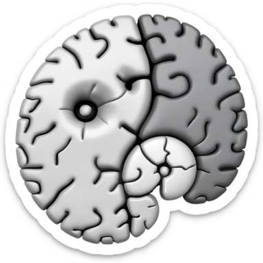 yin-yang symbol made of brain halves sticker