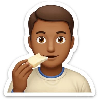 some guy eating 1kg of mozzarella, make it nepalese, more brown, slightly less brown sticker