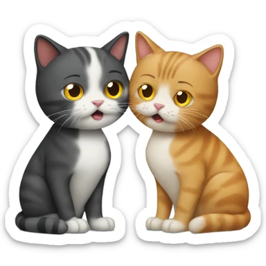 Two cats getting divorced  sticker