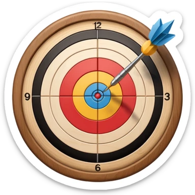 dart hitting the center of a target sticker