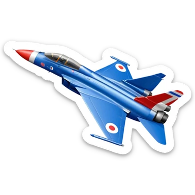 the french mirage fighter jet, and in the background the french flag sticker