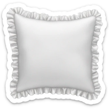 White satin ruffled pillow  sticker