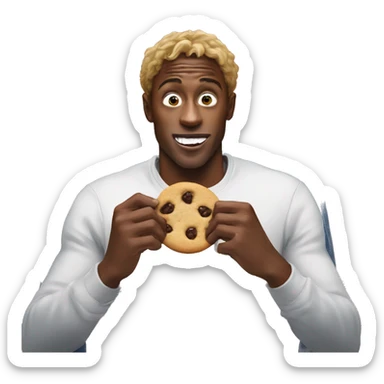 dog eating cookie while watching ksi and logan paul sticker