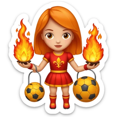 Boneca segurando uma Bola que está queimando sticker