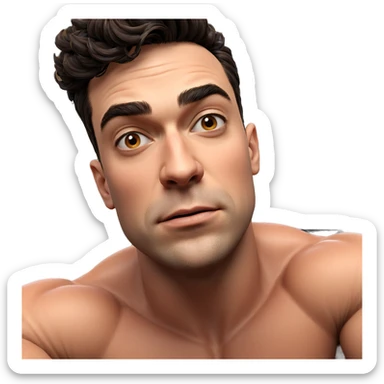 muscular male portrait in focus sticker