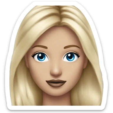 Realistic victoria secret model blonde blue eyes  sticker