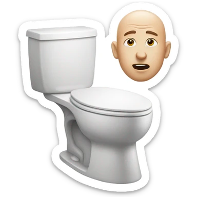 bald guy with head coming out of toilet sticker