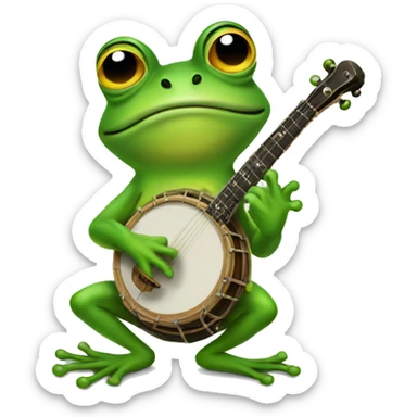 frog with banjo  sticker