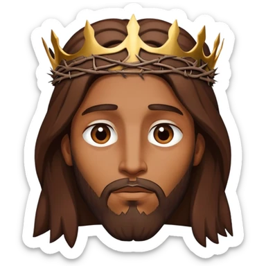 Brown Jesus crown of thorns  sticker