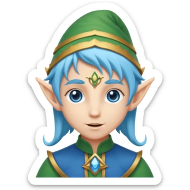 elf with bright hair and blue eyes sticker