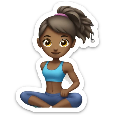 Girl doing fitness in the gym sticker