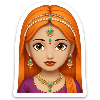 A sanskari girl with bindi and necklace sticker