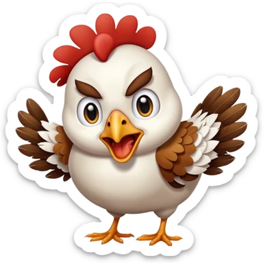 Chicken screaming sticker