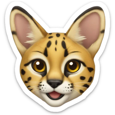 serval kissing sticker