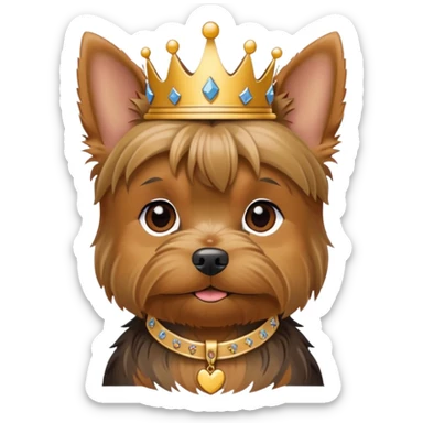 Yorkie wearing a collar saying prince  sticker
