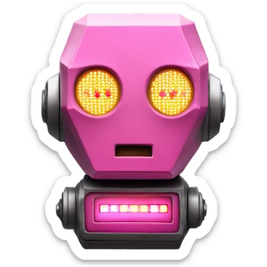 Pink LED DaftPunk-style robot talk box sticker